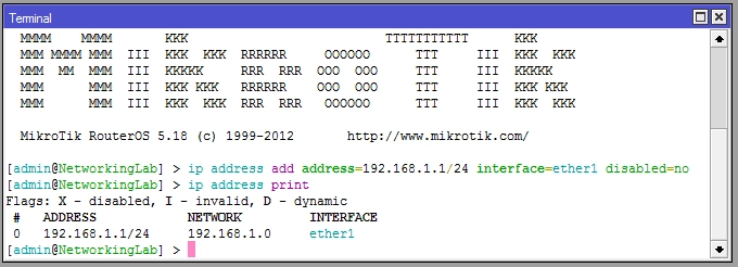  Konfigurasi IP Address di MikroTik
